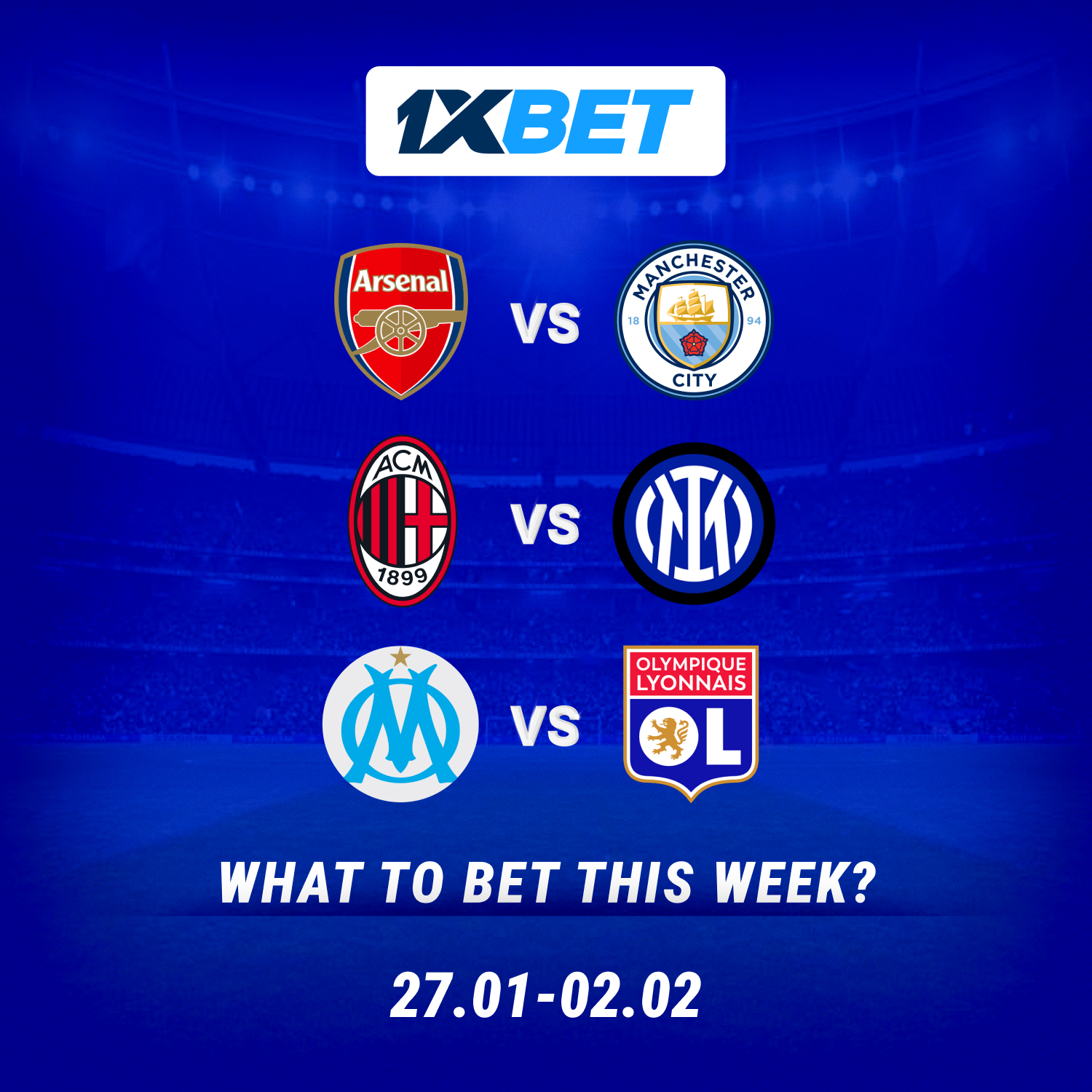 Place your bets on the weekend’s main clashes in Europe’s top leagues!