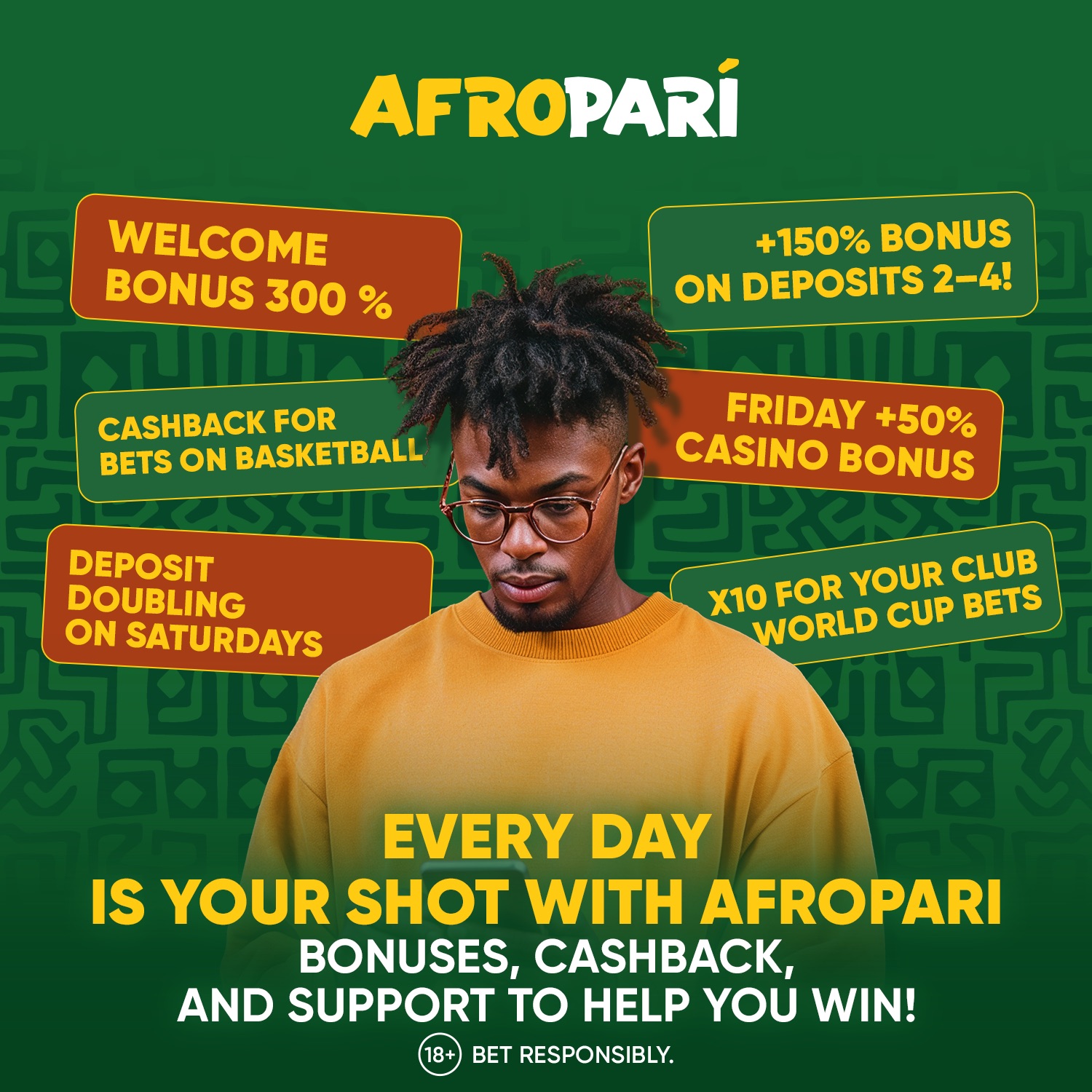 Win Every Day with AfroPari Bonuses!
